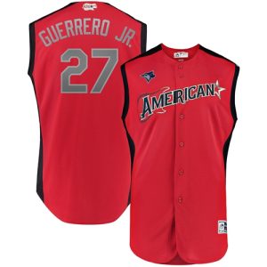 Superb Blue Jays #27 Vladimir Guerrero Jr. Red 2019 All Star American League Stitched MLB Jersey