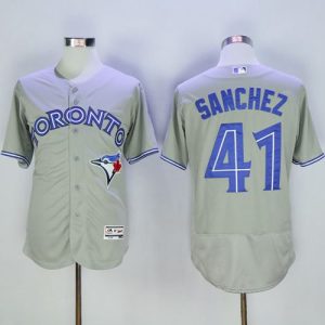 Superb Blue Jays #41 Aaron Sanchez Grey Flexbase Authentic Collection Stitched MLB Jersey