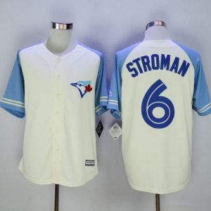 Superb Blue Jays #6 Marcus Stroman Cream/Blue Exclusive New Cool Base Stitched MLB Jersey