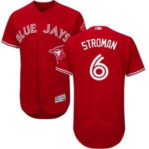 Superb Blue Jays #6 Marcus Stroman Red Flexbase Authentic Collection Canada Day Stitched MLB Jersey