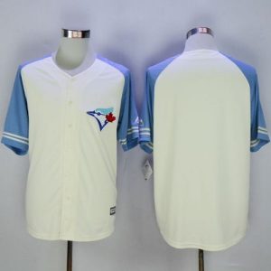 Superb Blue Jays Blank Cream/Blue Exclusive New Cool Base Stitched MLB Jersey