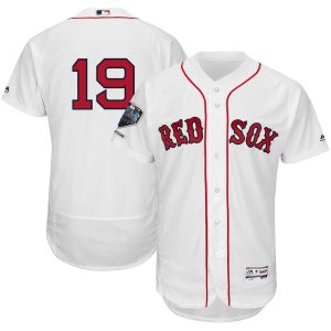 Superb Boston Red Sox #19 Jackie Bradley Jr. Majestic 2018 World Series Champions Home Flex Base Player Jersey White