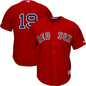 Superb Boston Red Sox #19 Jackie Bradley Jr. Majestic Alternate Official Replica Cool Base Player Jersey Scarlet