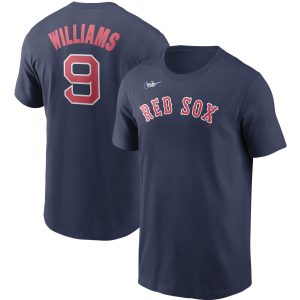 Superb Boston Red Sox #9 Ted Williams Nike Cooperstown Collection Name & Number T Shirt Navy Act fast Only a few left Secure yours today