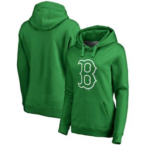 Superb Boston Red Sox Majestic Women's St. Patrick's Day White Logo Pullover Hoodie Kelly Green For a short time available Grab yours quickly to own a team jersey