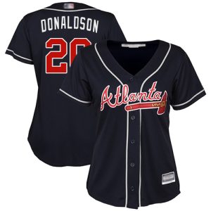 Superb Braves #20 Josh Donaldson Navy Blue Alternate Women's Stitched MLB Jersey Retailers boost your inventory Order now to meet customer demand