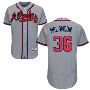 Superb Braves #36 Mark Melancon Grey Flexbase Authentic Collection Stitched MLB Jersey