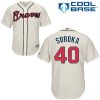 Superb Braves #40 Mike Soroka Cream New Cool Base Stitched MLB Jersey