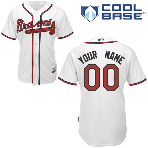 Superb Braves Personalized Authentic White MLB Jersey (S 3XL)
