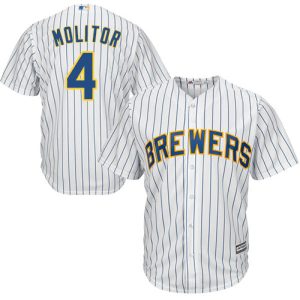 Superb Brewers #4 Paul Molitor White Strip Cool Base Stitched Youth MLB Jersey Collectors this is a must have Add it to your collection by ordering