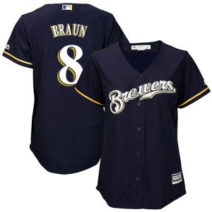 Superb Brewers #8 Ryan Braun Navy Blue Alternate Women's Stitched MLB Jersey Retailers boost your inventory Order now to meet customer demand