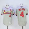 Superb Cardinals #4 Yadier Molina Grey Flexbase Authentic Collection Cooperstown Stitched MLB Jersey