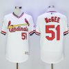 Superb Cardinals #51 Willie McGee White Flexbase Authentic Collection Cooperstown Stitched MLB Jersey