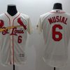 Superb Cardinals #6 Stan Musial Cream Flexbase Authentic Collection Stitched MLB Jersey