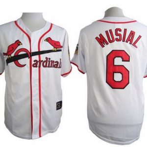 Superb Cardinals #6 Stan Musial White Cooperstown Throwback Stitched MLB Jersey