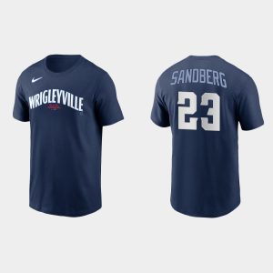Superb Chicago Cubs #23 Ryne Sandberg Men's Nike 2021 City Connect T Shirt    Navy Act fast Only a few left Secure yours today