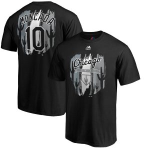 Superb Chicago White Sox #10 Yoan Moncada Majestic 2019 Spring Training Big & Tall Name & Number T Shirt Black