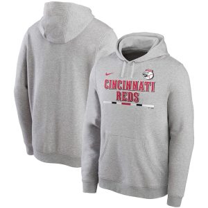 Superb Cincinnati Reds Nike Color Bar Club Pullover Hoodie Gray