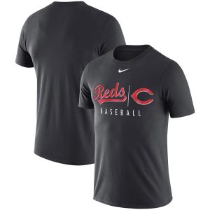 Superb Cincinnati Reds Nike MLB Practice T Shirt Anthracite