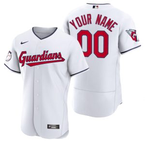 Superb Cleveland Guardians Custom White Men's Nike Authentic Home MLB Jersey