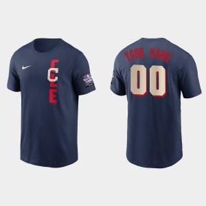 Superb Cleveland Indians Custom Men's 2021 MLB All Star Game Navy T Shirt
