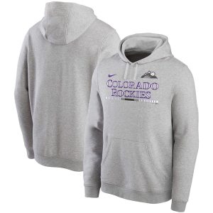 Superb Colorado Rockies Nike Color Bar Club Pullover Hoodie Gray