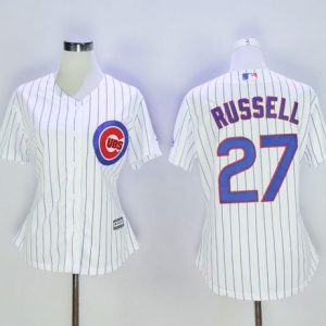 Superb Cubs #27 Addison Russell White(Blue Strip) Women's Home Stitched MLB Jersey Sports enthusiasts seize this opportunity Order now to feel the game excitement