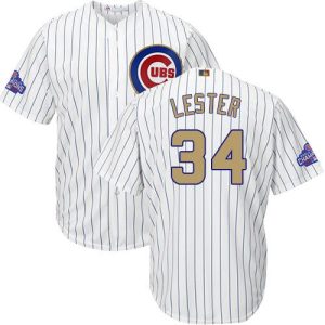 Superb Cubs #34 Jon Lester White(Blue Strip) 2017 Gold Program Cool Base Stitched Youth MLB Jersey Sports enthusiasts seize this opportunity Order now to feel the game excitement