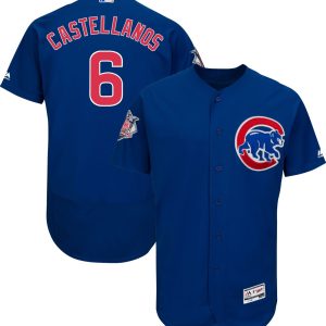 Superb Cubs #6 Nicholas Castellanos Blue Flexbase Authentic Collection Stitched MLB Jersey