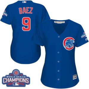 Superb Cubs #9 Javier Baez Blue Alternate 2016 World Series Champions Women's Stitched MLB Jersey Sports fans this is your chance Order soon to be part of the action