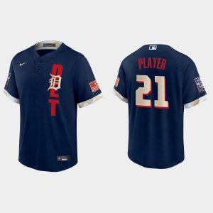 Superb Detroit Tigers Custom 2021 MLB All Star Game Fan's Version Navy Jersey