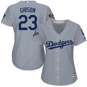 Superb Dodgers #23 Kirk Gibson Grey Alternate Road 2018 World Series Women's Stitched MLB Jersey Retailers boost your inventory Order now to meet customer demand