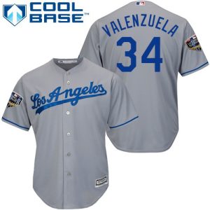 Superb Dodgers #34 Fernando Valenzuela Grey Cool Base 2018 World Series Stitched Youth MLB Jersey For a short time available Grab yours quickly to own a team jersey