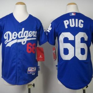 Superb Dodgers #66 Yasiel Puig Blue Cool Base Stitched Youth MLB Jersey Sports fans this is your chance Order soon to be part of the action