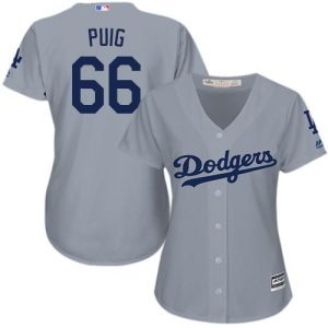 Superb Dodgers #66 Yasiel Puig Grey Alternate Road Women's Stitched MLB Jersey For a short time available Grab yours quickly to own a team jersey