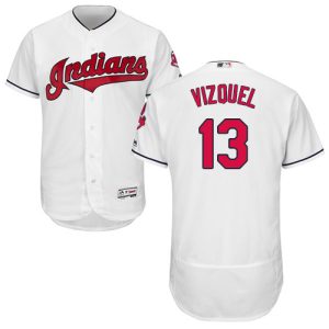 Superb Guardians #13 Omar Vizquel White Flexbase Authentic Collection Stitched MLB Jersey