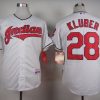 Superb Guardians #28 Corey Kluber White Cool Base Stitched MLB Jersey