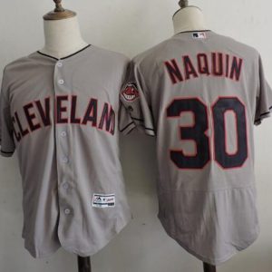 Superb Guardians #30 Tyler Naquin Grey Flexbase Authentic Collection Stitched MLB Jersey