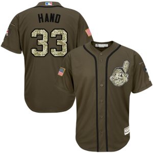 Superb Guardians #33 Brad Hand Green Salute to Service Stitched MLB Jersey