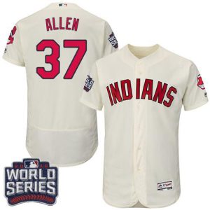 Superb Guardians #37 Cody Allen Cream Flexbase Authentic Collection 2016 World Series Bound Stitched MLB Jersey