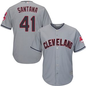 Superb Guardians #41 Carlos Santana Grey New Cool Base Stitched MLB Jersey