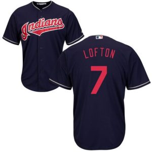 Superb Guardians #7 Kenny Lofton Navy Blue New Cool Base Stitched MLB Jersey
