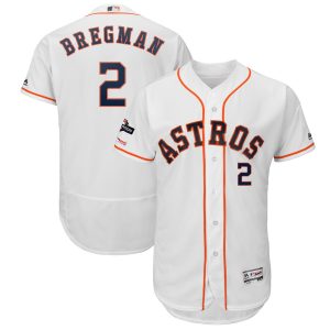 Superb Houston Astros #2 Alex Bregman Majestic 2019 Postseason Authentic Flex Base Player Jersey White