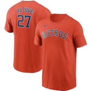 Superb Houston Astros #27 Jose Altuve Nike Name & Number T Shirt Orange For a short time available Grab yours quickly to own a team jersey