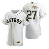 Superb Houston Astros #27 Jose Altuve White Nike Men's Authentic Golden Edition MLB Jersey