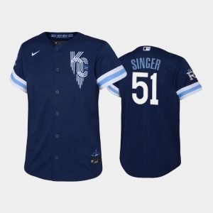 Superb Kansas City Royals #51 Brady Singer Youth Replica 2022 City Connect Navy Jersey Sports fans this is your chance Order soon to be part of the action