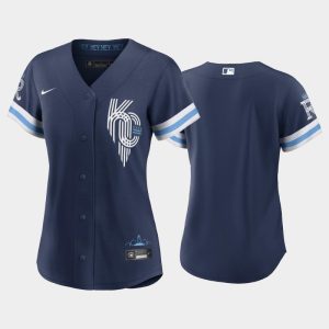 Superb Kansas City Royals Blank Women's Replica 2022 City Connect Navy Jersey Be among the first buyers Order now to enjoy top notch quality