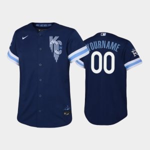 Superb Kansas City Royals Custom Youth Nike Replica 2022 City Connect Navy Jersey