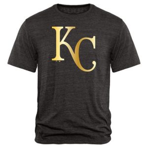 Superb Kansas City Royals Gold Collection Tri Blend T Shirt Black