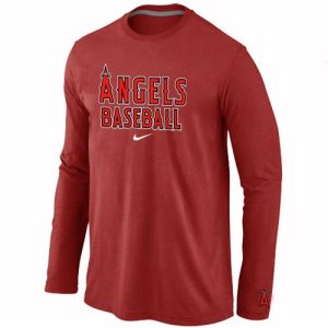 Superb Los Angeles Angels Long Sleeve MLB T Shirt Red